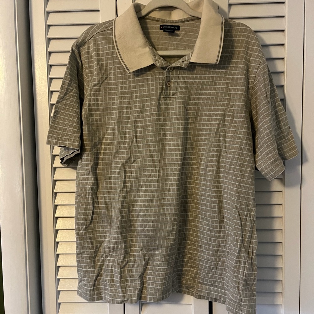 Men’s Knightsbridge Cotton Checked Polo Size Large